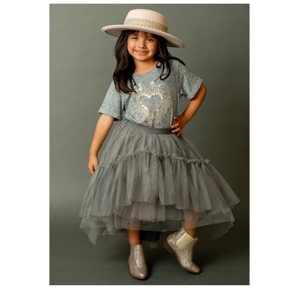 Joyfolie | Cowgirl Fairy Photo Shoot Tulle Brigitte Skirt Grey | 3